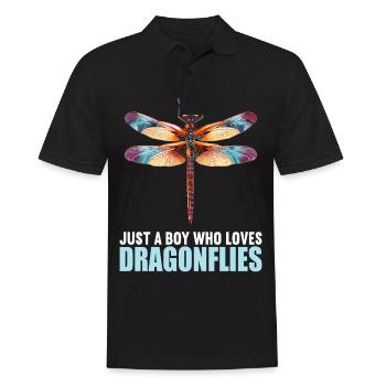 Libellen Libelle - Männer Poloshirt - Schwarz - Vorne - Kai (181cm)