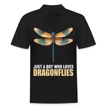 Libellen Libelle - Männer Poloshirt - Schwarz - Vorne - Kai (181cm)