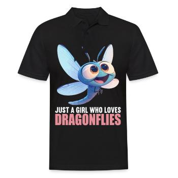 Libellen Libelle - Männer Poloshirt - Schwarz - Vorne - Kai (181cm)