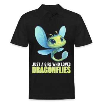 Libellen Libelle - Männer Poloshirt - Schwarz - Vorne - Kai (181cm)