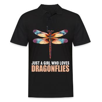 Libellen Libelle - Männer Poloshirt - Schwarz - Vorne - Kai (181cm)