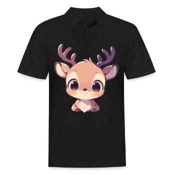 Elche Elch - Männer Poloshirt - Schwarz - Vorne - Kai (181cm)