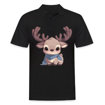 Elche Elch - Männer Poloshirt - Schwarz - Vorne - Kai (181cm)