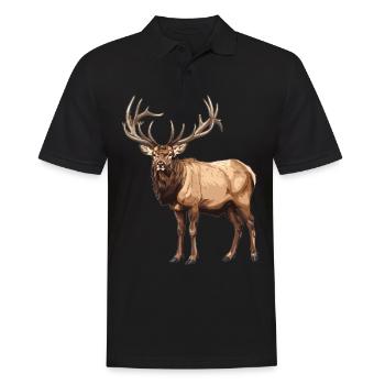 Elche Elch - Männer Poloshirt - Schwarz - Vorne - Kai (181cm)