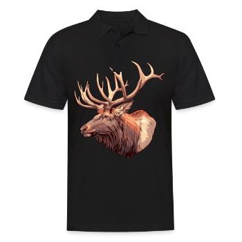 Elche Elch - Männer Poloshirt - Schwarz - Vorne - Kai (181cm)