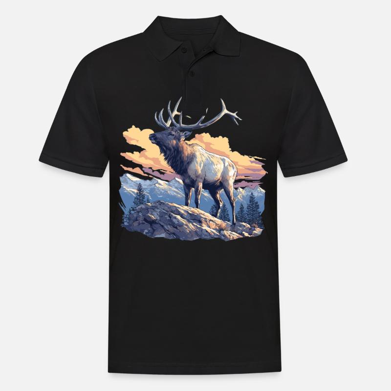 Elche Elch - Männer Poloshirt - Schwarz