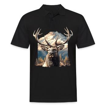 Elche Elch - Männer Poloshirt - Schwarz - Vorne - Kai (181cm)