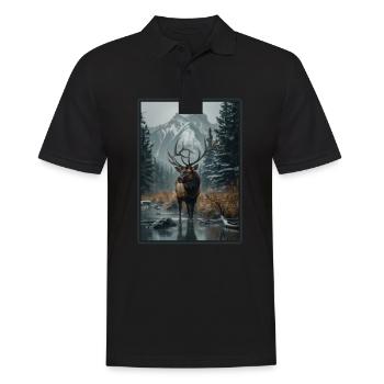 Elche Elch - Männer Poloshirt - Schwarz - Vorne - Kai (181cm)