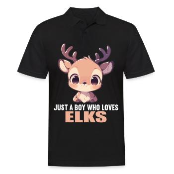Elche Elch - Männer Poloshirt - Schwarz - Vorne - Kai (181cm)