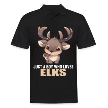 Elche Elch - Männer Poloshirt - Schwarz - Vorne - Kai (181cm)
