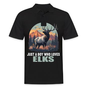 Elche Elch - Männer Poloshirt - Schwarz - Vorne - Kai (181cm)