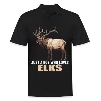 Elche Elch - Männer Poloshirt - Schwarz - Vorne - Kai (181cm)