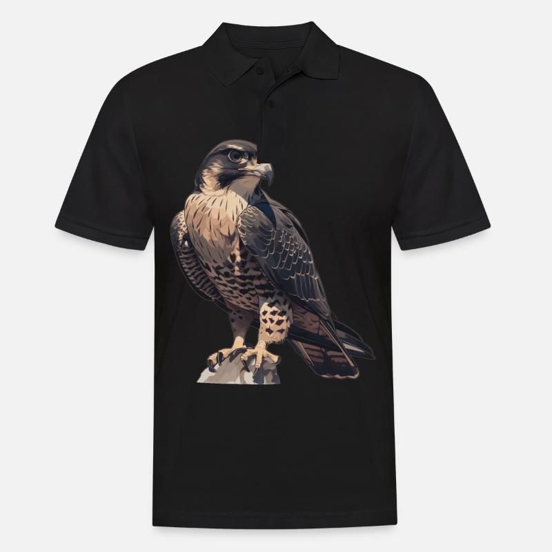 Falken Falke - Männer Poloshirt - Schwarz
