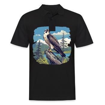 Falken Falke - Männer Poloshirt - Schwarz - Vorne - Kai (181cm)