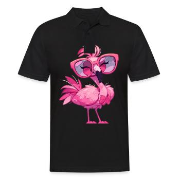 Flamingos Flamingo - Männer Poloshirt - Schwarz - Vorne - Kai (181cm)