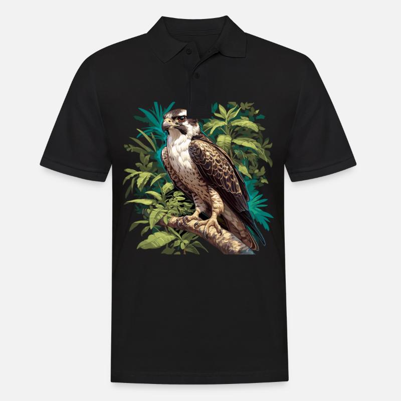 Falken Falke - Männer Poloshirt - Schwarz