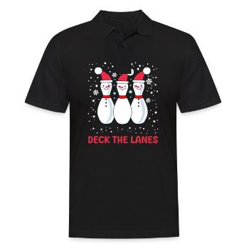 Bowling Deck The Lanes - Men's Polo Shirt - black - Front - Kai (181cm)