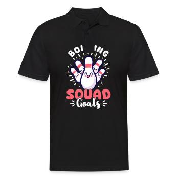 Bowling Bowling Squad Ziele - Männer Poloshirt - Schwarz - Vorne - Kai (181cm)