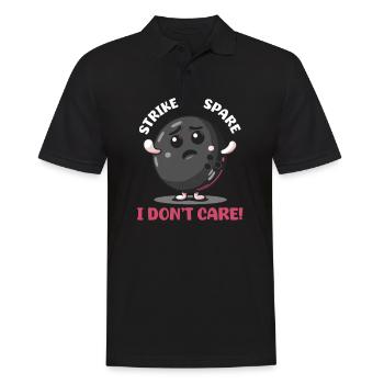 Bowling Strike Or Spare, I Don'T Care! - Men's Polo Shirt - black - Front - Kai (181cm)