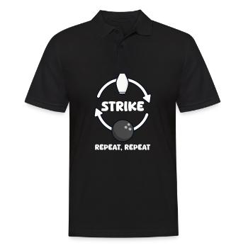 Bowling Strike, répéter, répéter - Polo Homme - noir - Devant - Kai (181cm)