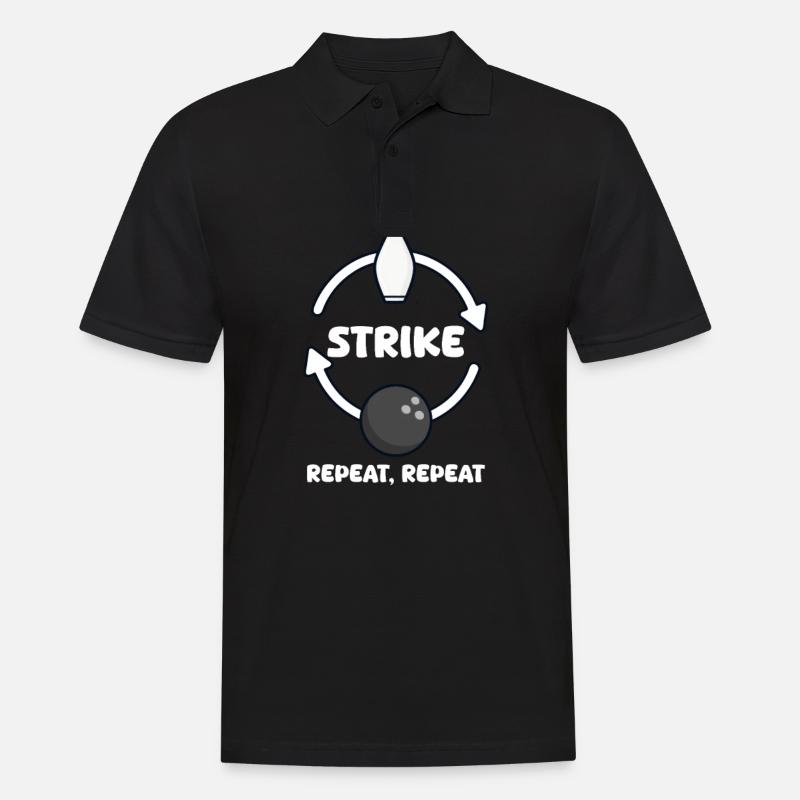 Bowling Strike, Repeat, Repeat - Men's Polo Shirt - black