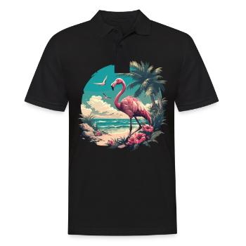 Flamingos Flamingo - Männer Poloshirt - Schwarz - Vorne - Kai (181cm)