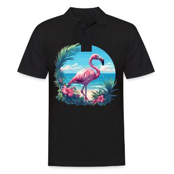 Flamingos Flamingo - Männer Poloshirt - Schwarz - Vorne - Kai (181cm)