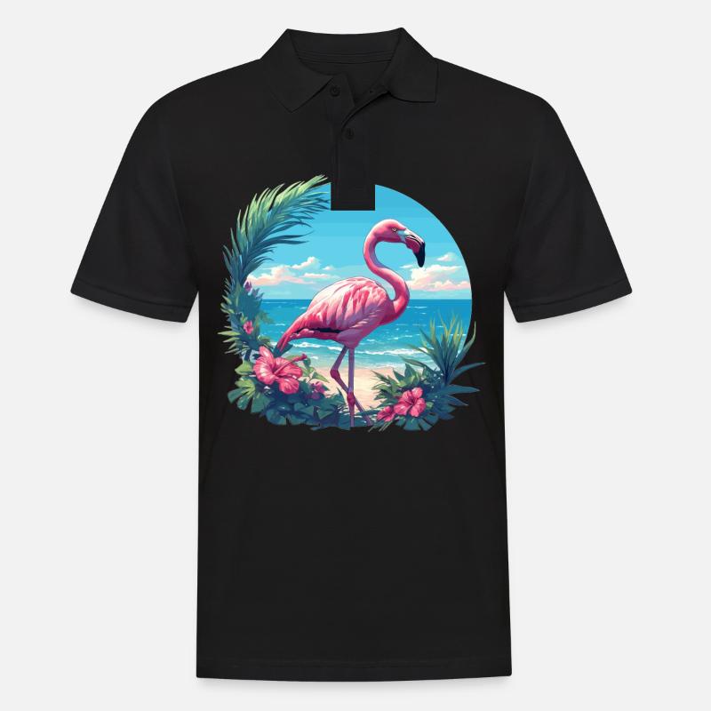 Flamingos Flamingo - Männer Poloshirt - Schwarz