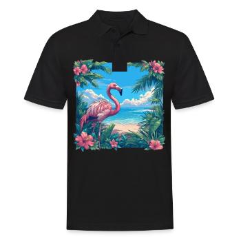 Flamingos Flamingo - Männer Poloshirt - Schwarz - Vorne - Kai (181cm)