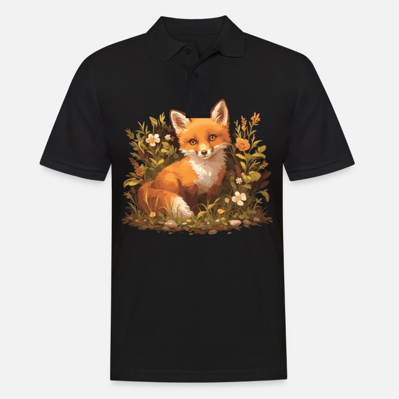Füchse Fuchs - Männer Poloshirt - Schwarz