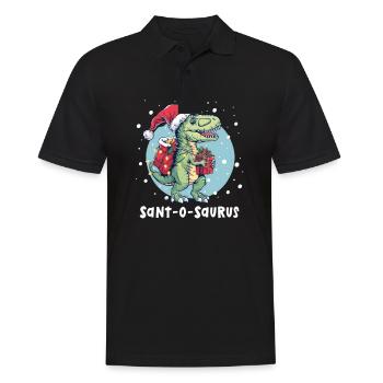 Dinosaur Christmas Sant-O-Saurus - Men's Polo Shirt - black - Front - Kai (181cm)