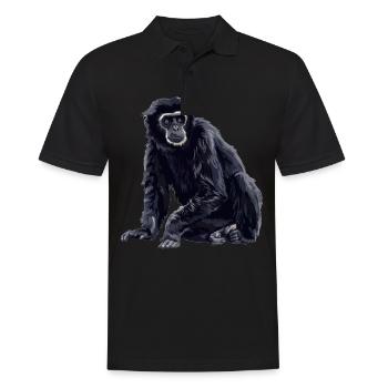 Gibbons Gibbon - Männer Poloshirt - Schwarz - Vorne - Kai (181cm)
