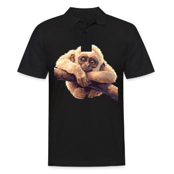 Gibbons Gibbon - Männer Poloshirt - Schwarz - Vorne - Kai (181cm)