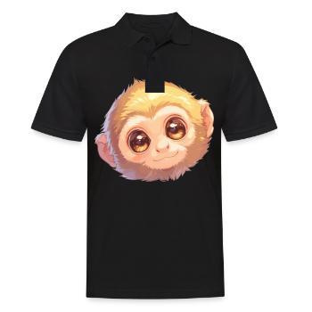 Gibbons Gibbon - Männer Poloshirt - Schwarz - Vorne - Kai (181cm)