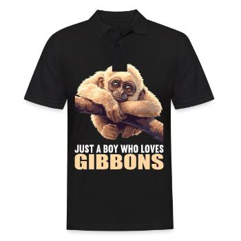 Gibbons Gibbon - Männer Poloshirt - Schwarz - Vorne - Kai (181cm)