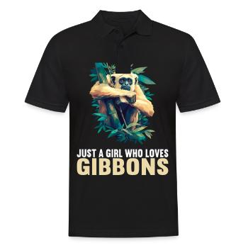 Gibbons Gibbon - Männer Poloshirt - Schwarz - Vorne - Kai (181cm)