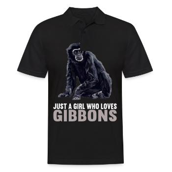 Gibbons Gibbon - Männer Poloshirt - Schwarz - Vorne - Kai (181cm)