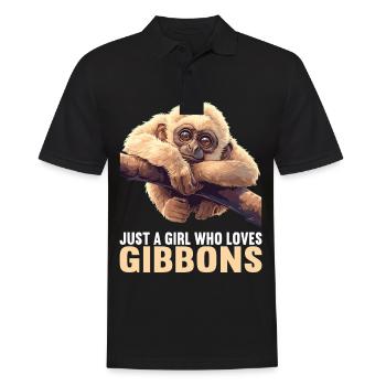 Gibbons Gibbon - Männer Poloshirt - Schwarz - Vorne - Kai (181cm)