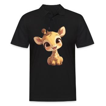 Giraffen Giraffe - Männer Poloshirt - Schwarz - Vorne - Kai (181cm)