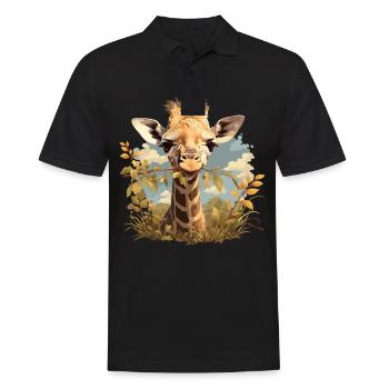 Giraffen Giraffe - Männer Poloshirt - Schwarz - Vorne - Kai (181cm)