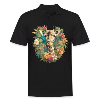 Giraffen Giraffe - Männer Poloshirt - Schwarz - Vorne - Kai (181cm)