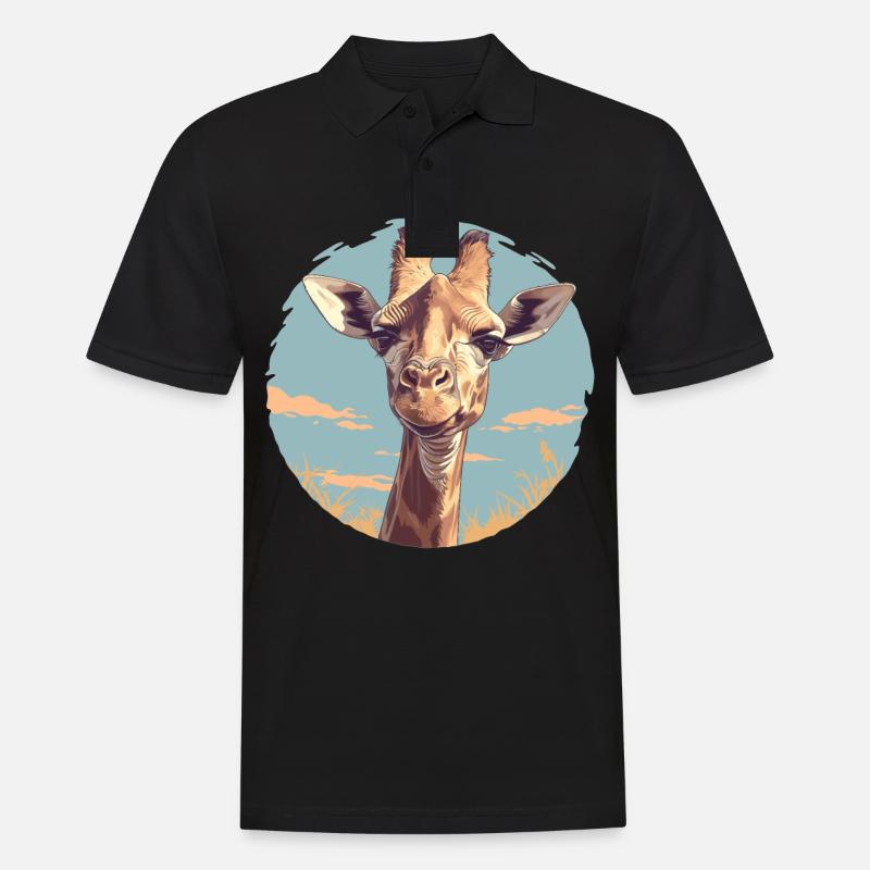 Giraffen Giraffe - Männer Poloshirt - Schwarz