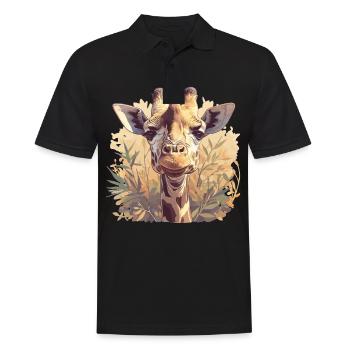 Giraffen Giraffe - Männer Poloshirt - Schwarz - Vorne - Kai (181cm)