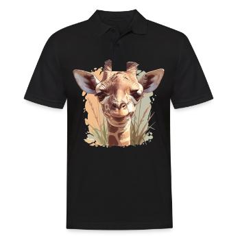 Giraffen Giraffe - Männer Poloshirt - Schwarz - Vorne - Kai (181cm)
