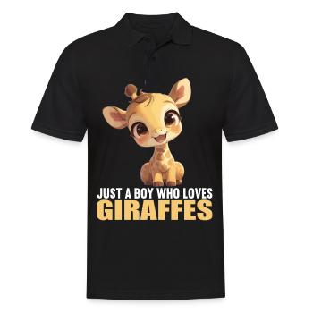 Giraffen Giraffe - Männer Poloshirt - Schwarz - Vorne - Kai (181cm)