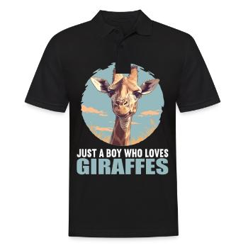 Giraffen Giraffe - Männer Poloshirt - Schwarz - Vorne - Kai (181cm)