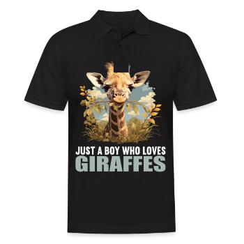Giraffen Giraffe - Männer Poloshirt - Schwarz - Vorne - Kai (181cm)