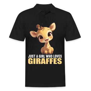Giraffen Giraffe - Männer Poloshirt - Schwarz - Vorne - Kai (181cm)