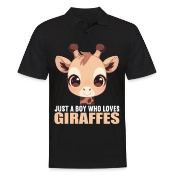 Giraffen Giraffe - Männer Poloshirt - Schwarz - Vorne - Kai (181cm)