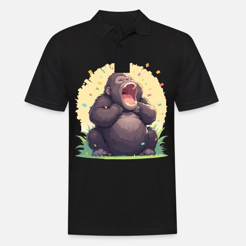 Gorillas Gorilla - Männer Poloshirt - Schwarz